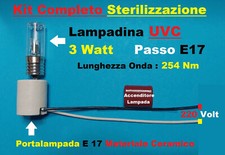 Kit Lampada Lampadina Neon Germicida UV-UVC 3W Sterilizzatrice