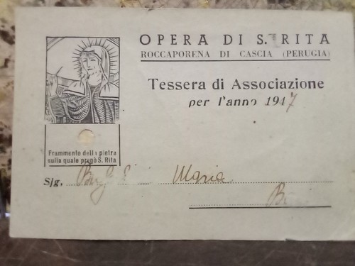Tessera reliquia santa rita - reliquia,