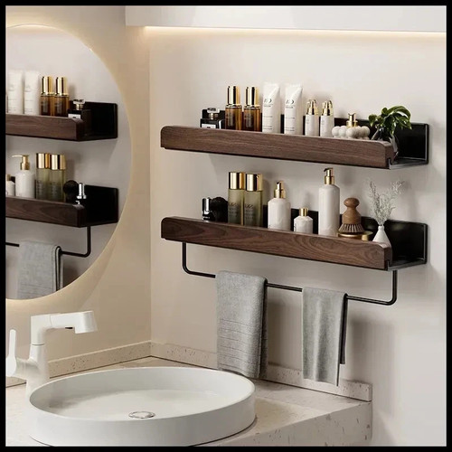 Scaffale bagno legno alluminio