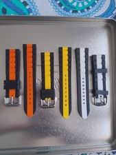 TRE CINTURINI IN GOMMA BICOLORE PER OROLOGIO SUBACQUEO DIVER CON ANSA DA 22 MM