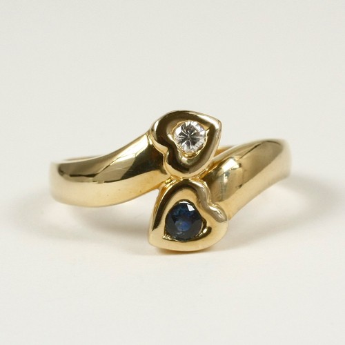Anello con due - due, oro
