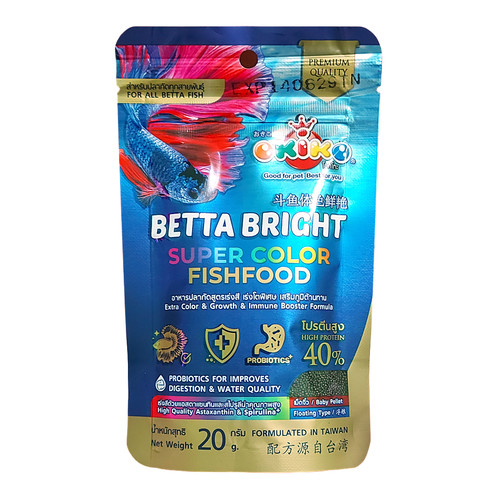 Okiko betta bright alimento - betta,