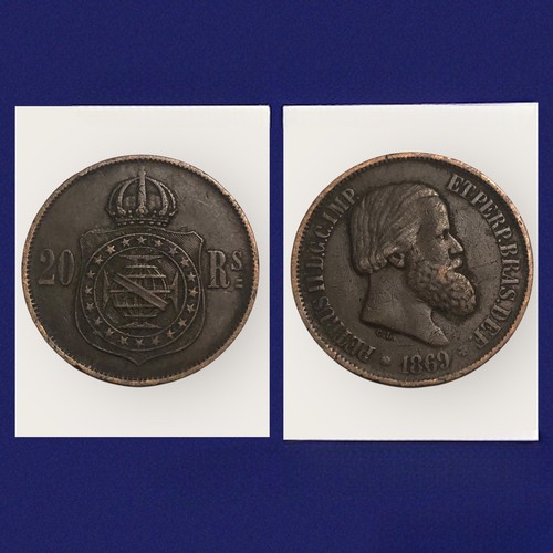 Moneta reis 1869 brasile - reis,