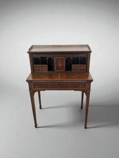 Antico scrittoio inglese in legno scuro Stile Impero XIX secolo – intarsiato