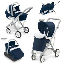 Passeggino TRIO Cam Pulsar blu e beige completo, esclusa borsa fasciatoio