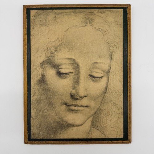 Targa legno ritratto - , leonardo
