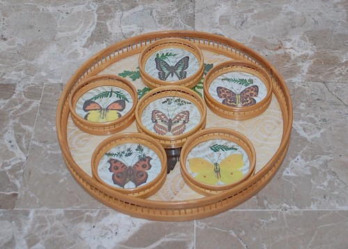 Vassoio rotondo con farfalle - rotondo,