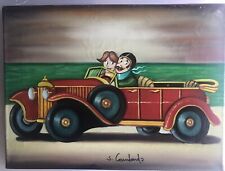 Salvo Lombardo - Coppia In Auto - olio su tela - cm 30 X 40