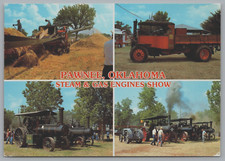 Cartolina Pawnee Oklahoma OK motori a vapore e gas spettacolo più grande spettacolo multivista J9