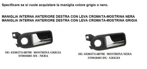 Maniglia interna anteriore - maniglia,