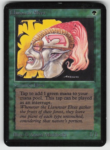 Llanowar elfi alpha edizione - llanowar,
