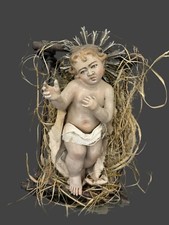Bambino Gesù Bambinello Napoletano Da Culla 14 Cm Argilla Occhi Vetro