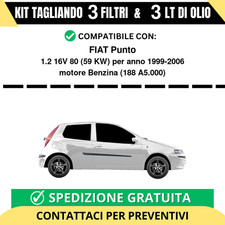 Tagliando per FIAT Punto 1.2 16V 80 59 kw Benzina 1999-2006 - 3 Lt di olio + ...