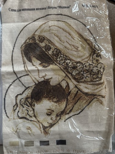 Tela ricamo madonna - tela, contata