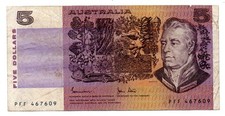 AUSTRALIA - BANCONOTA DA 5 DOLLARI ANNI 80s