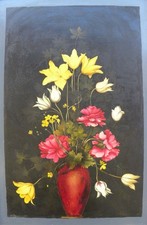 Mario DONIZETTI (Bergamo 1932) Fiori cm 80x53 Galleria Ranzini Mostra anno 1958