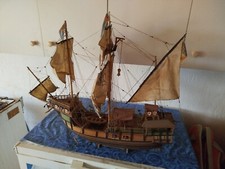 modello veliero vintage in legno costruito interamente mano no scatola montaggio