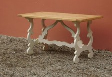 Tavolo 'fratino' fisso rettangolare laccato Shabby Chic, piano in pino, '900!