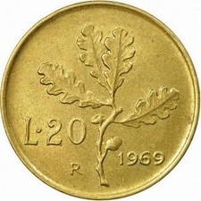 LOTTO N. 2 MONETE DA 20 LIRE -