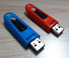 2 SanDisk Ultra 32 GB USB Flash Drive, USB 3.0 (Rossa e Blu)