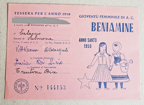 Tessera azione cattolica - azione,