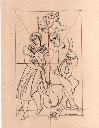 Gino severini drawing on - gino, 60