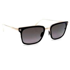 Tom Ford HAYDEN TF831 01K-FT0831-F/S 01K  Black-Gold Square Sunglasses 54-20-145