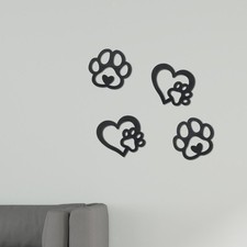 4 pezzi cucciolo paw legno