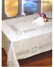 Tovaglia RICAMATA A MANO made in Italy PURO LINO ETRURIA