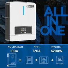 Inverter ibrido EDECOA 12V 24V 48V 3KW-6,2KW inverter solare sinusoidale PRO WIFI