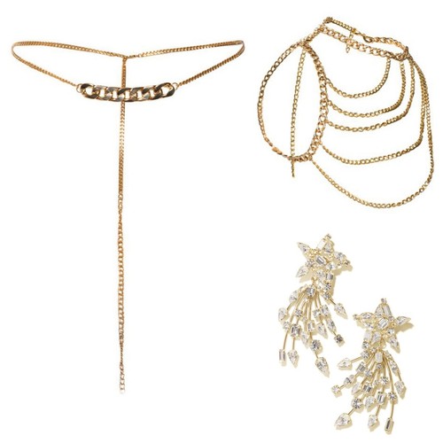 Collana orecchini donna oro - e,