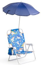 C&C CaliforniaBeach Chair Età 3-6 Squali Blu Acquatico Ombrello Navy Cu...
