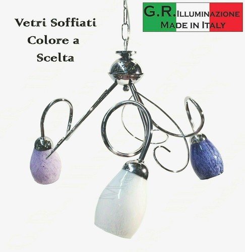 Lampadario moderno cromato - lampadario,