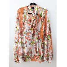Blusa Roberto Cavalli Just Cavalli floreale poliestere cravatta collo multicolore taglia 44