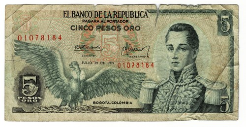 Banconota colombia pesos - colombia, oro