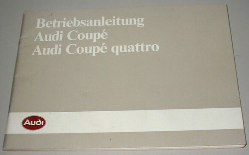 Betriebsanleitung audi coupe - betriebsanleitung,