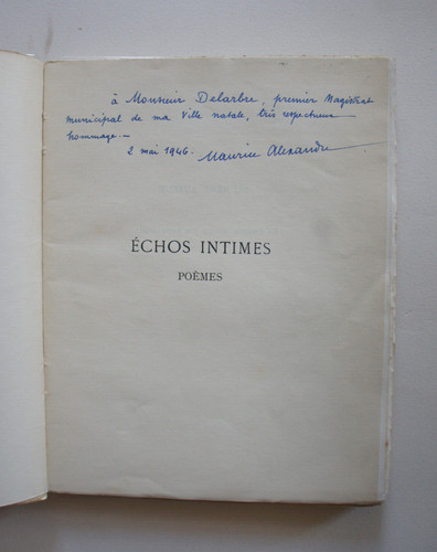 Echos intimes poèmes maurice - echos, poèmes.maurice