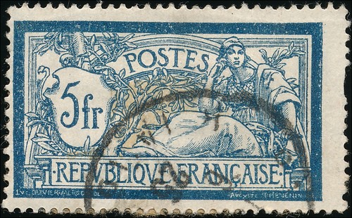 Francobollo francia 1900 - francobollo, 5f