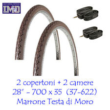 2 COPERTONI + CAMERE D'ARIA da 28 1 5/8 3/8 COLORE MARRONE VINTAGE PER BICI 