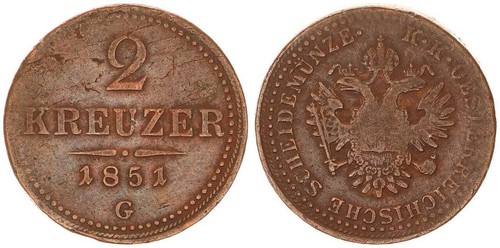 Austria kreuzer 1851 quasi - 2,
