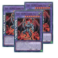 3x EVIL HERO DARK GAIA • (Gaia Oscuro Eroe Malvagio) • Comune • LDS3 EN029 • 1Ed
