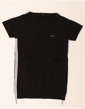 Abito T-Shirt LIU JO Donna Milano UK 18 XL Nero Cotone FF19