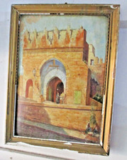 quadro olio su cartone originale anni 30 PAESE ARABO non firmato EPOCA COLONIALE