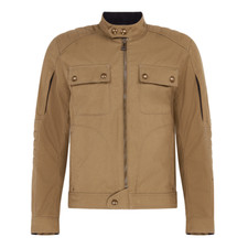Giacca Moto Leggera Belstaff Roberts in Tela di Cotone - Oliva
