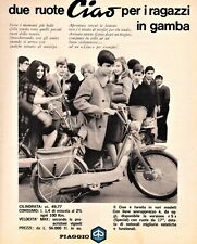 PUBBLICITA' 1969 CIAO PIAGGIO MOTORINO RAGAZZI MODA SCUOLA CARATTERISTICHE 