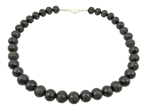Collana lava nero lucido sfere
