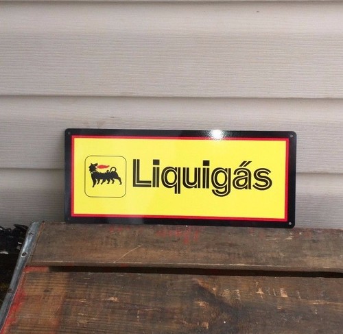 Insegna metallo agip - metallo, liquigas