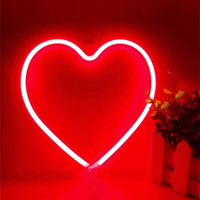 Insegna Al Neon a LED a Forma Di Cuore, Luce Al Neon per Ragazze, Decorazione pe