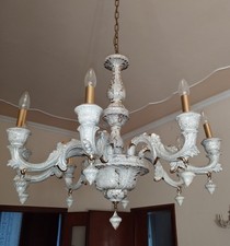 Lampadario 8 luci  grande in ceramica di Bassano + appliques e ricambi