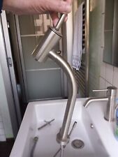 Rubinetto/miscelatore lavabo bagno acciaio inox spazzolato marca "Gessi"